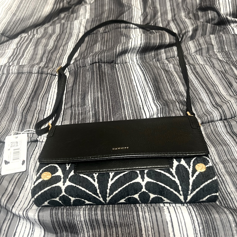 Hammitt AJ wallet/crossbody black and navy tapestry